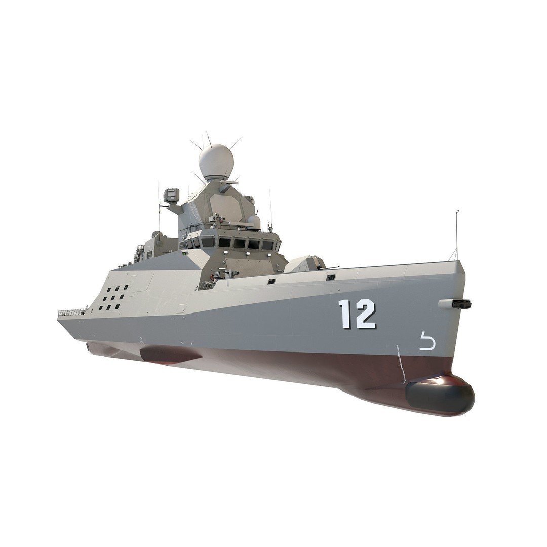 Corvette Class Ship 3D Model – High Detail Military Watercraft, FBX - View 7