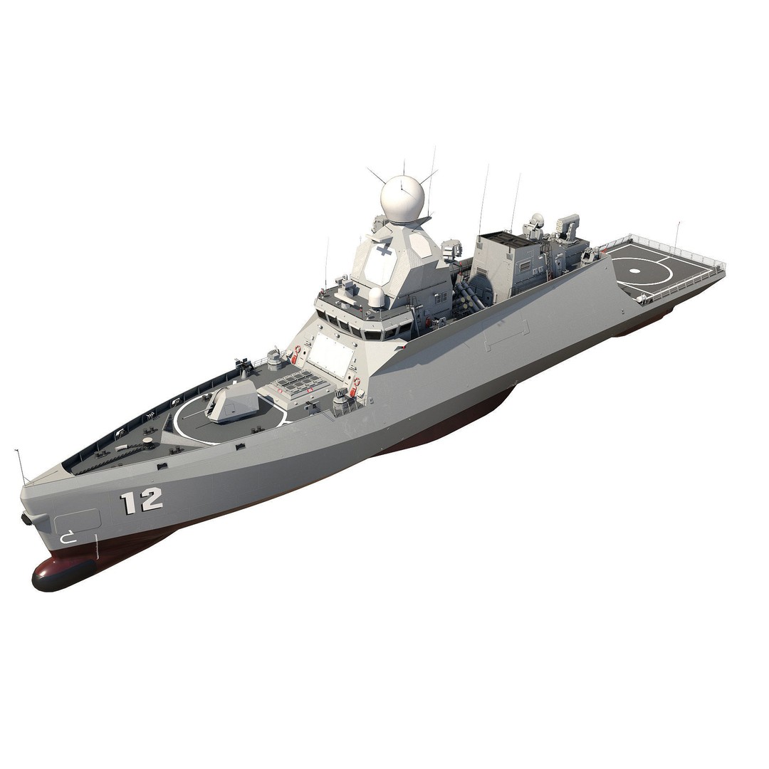 Corvette Class Ship 3D Model – High Detail Military Watercraft, FBX - View 9