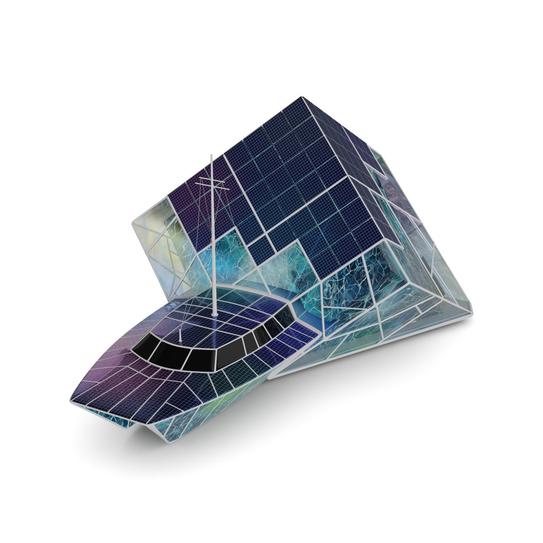 Solar Powered Boat 3D Model – Low Poly Recreational Watercraft, FBX