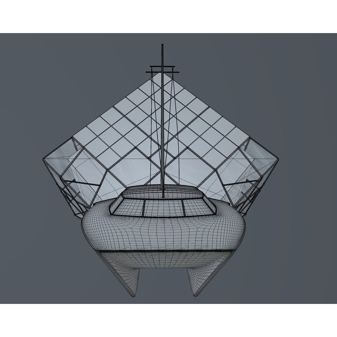 Solar Powered Boat 3D Model – Low Poly Recreational Watercraft, FBX - View 7