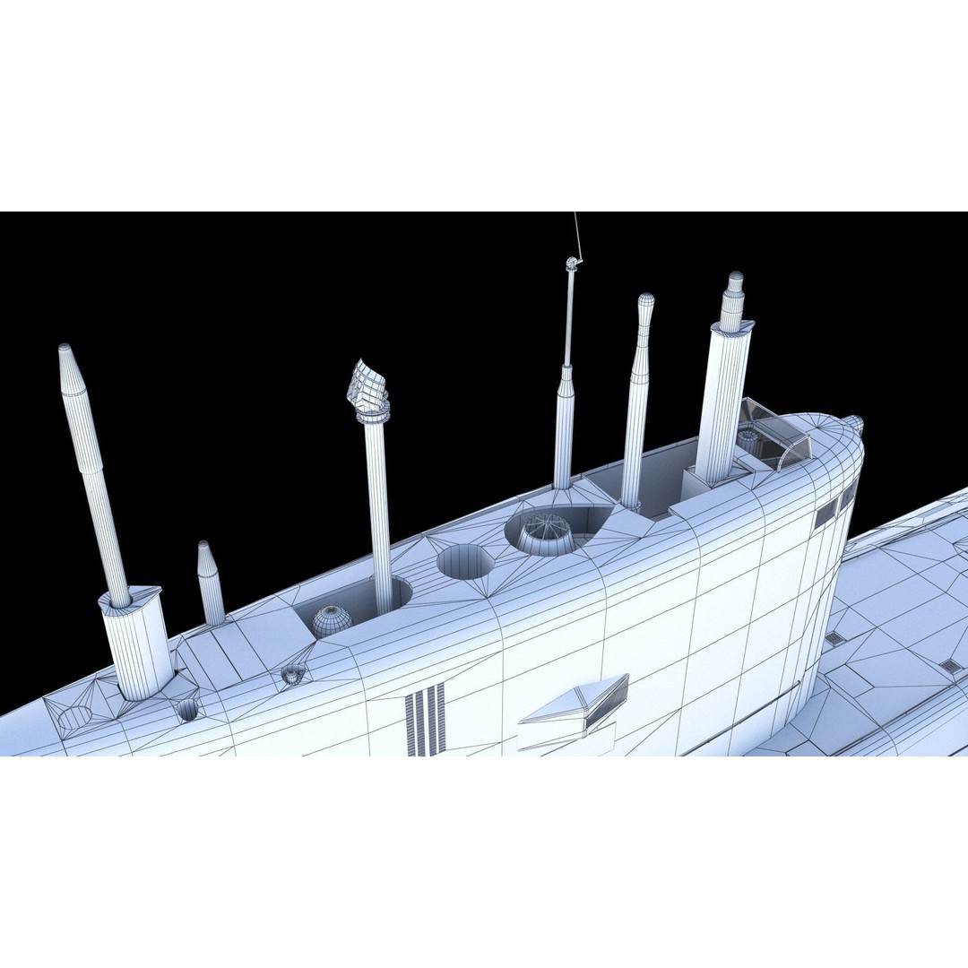 Kilo Class Submarine 3D Model – Detailed Military Watercraft, FBX