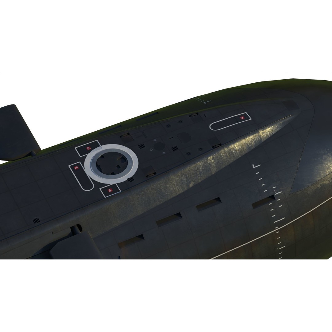 Kilo Class Submarine 3D Model – Detailed Military Watercraft, FBX - View 10