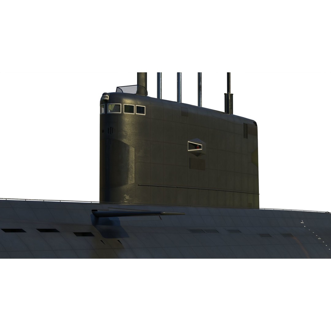 Kilo Class Submarine 3D Model – Detailed Military Watercraft, FBX - View 13