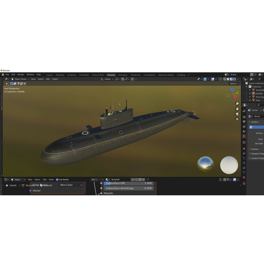 Kilo Class Submarine 3D Model – Detailed Military Watercraft, FBX - View 21