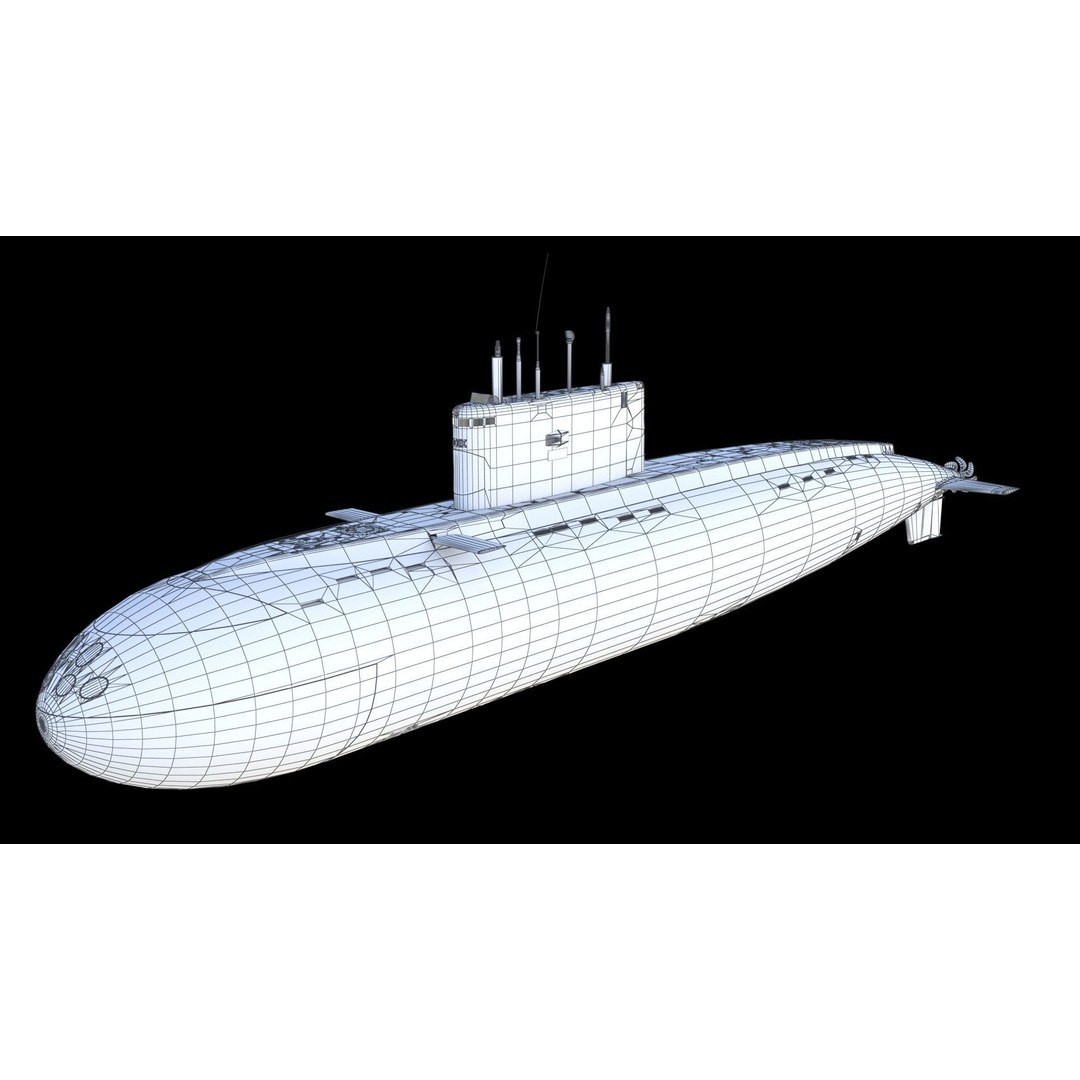Kilo Class Submarine 3D Model – Detailed Military Watercraft, FBX - View 25