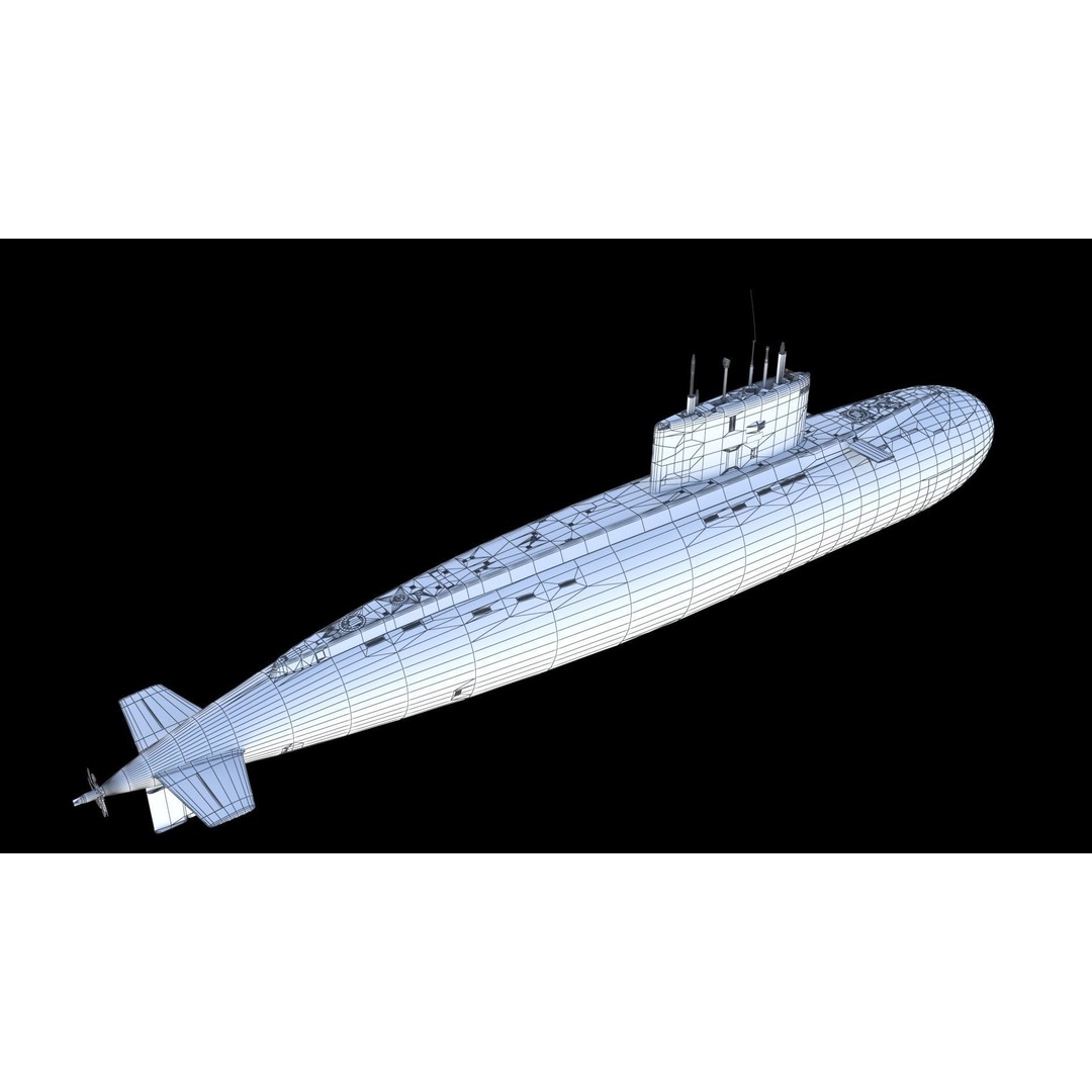 Kilo Class Submarine 3D Model – Detailed Military Watercraft, FBX - View 26