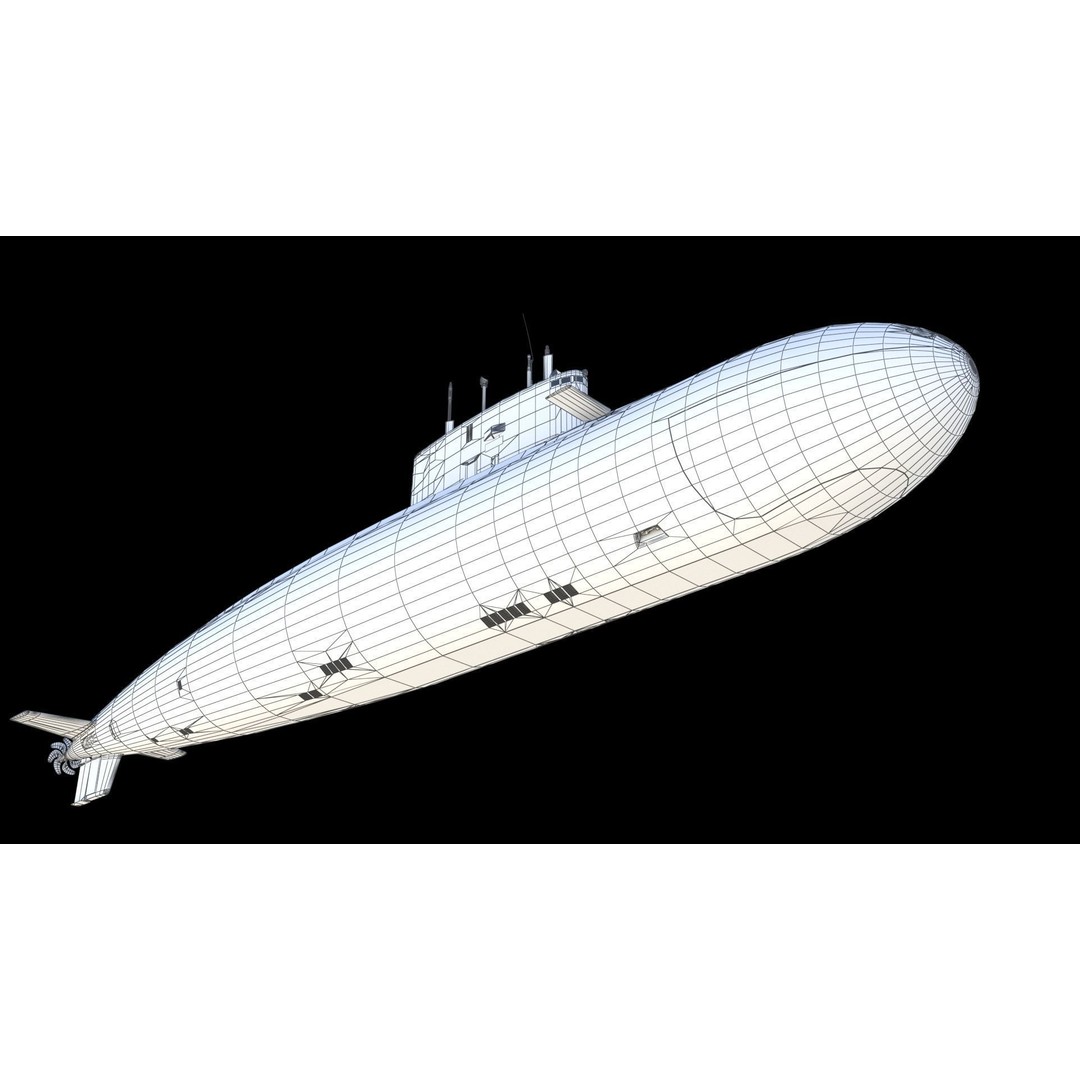 Kilo Class Submarine 3D Model – Detailed Military Watercraft, FBX - View 27