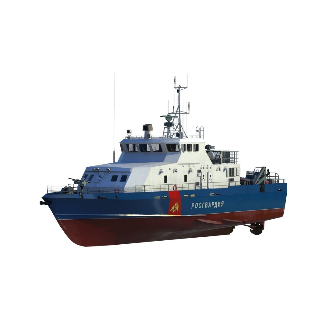 Grachonok Class Anti-Saboteur Ship 3D Model – PBR Game Asset, FBX - View 11