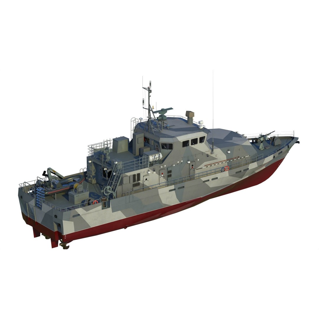 Grachonok Class Anti-Saboteur Ship 3D Model – PBR Game Asset, FBX - View 14