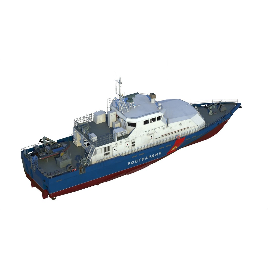 Grachonok Class Anti-Saboteur Ship 3D Model – PBR Game Asset, FBX - View 15