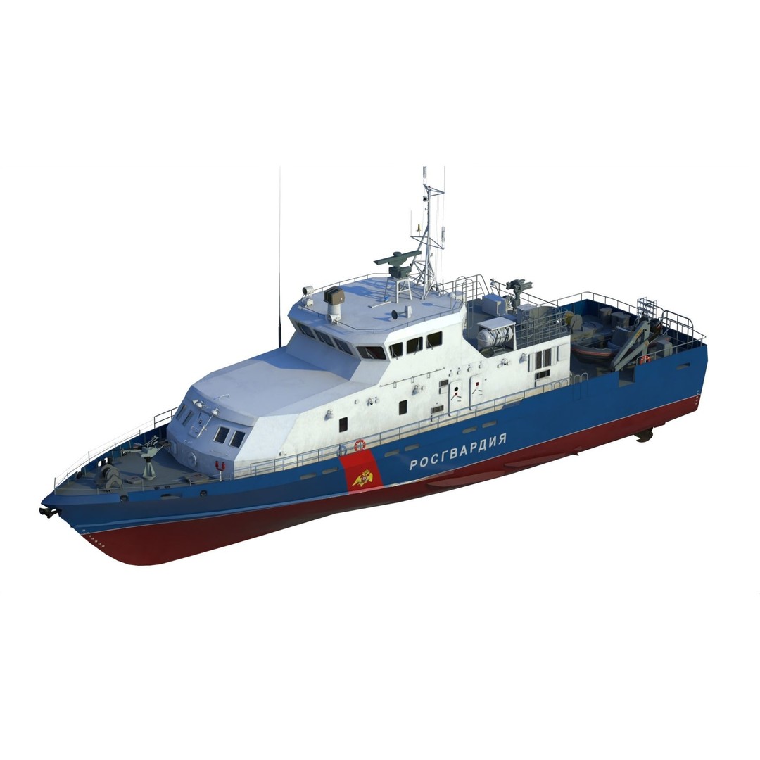 Grachonok Class Anti-Saboteur Ship 3D Model – PBR Game Asset, FBX - View 16