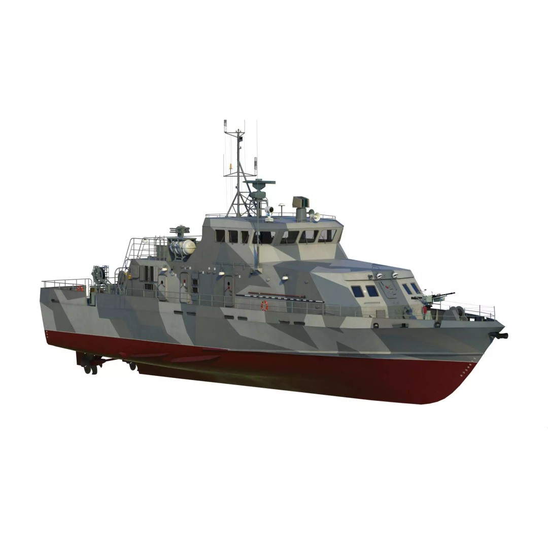Grachonok Class Anti-Saboteur Ship 3D Model – PBR Game Asset, FBX - View 2
