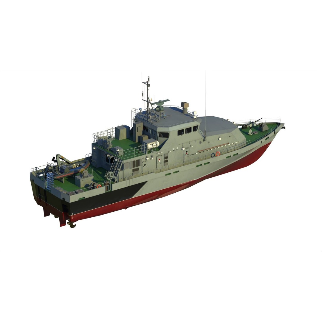 Grachonok Class Anti-Saboteur Ship 3D Model – PBR Game Asset, FBX - View 23