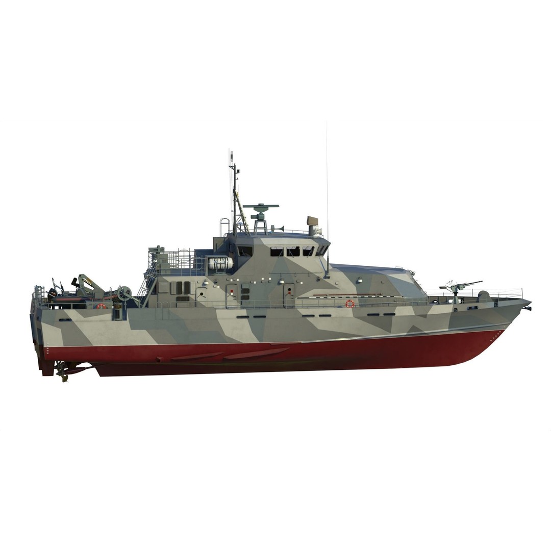 Grachonok Class Anti-Saboteur Ship 3D Model – PBR Game Asset, FBX - View 3