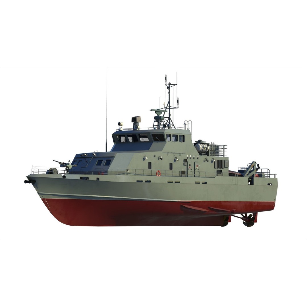 Grachonok Class Anti-Saboteur Ship 3D Model – PBR Game Asset, FBX - View 8
