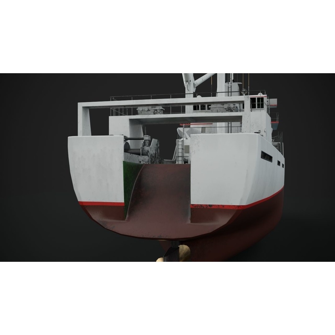 Fishing Vessel 3D Model – Industrial Ship with PBR Textures, FBX - View 5
