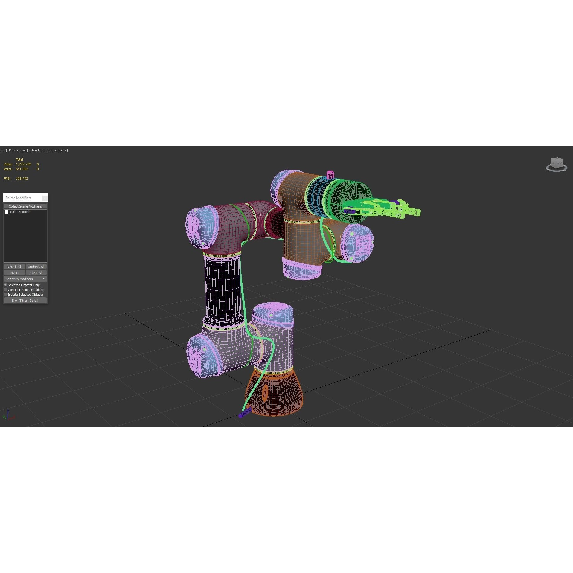 Universal Robots UR3 With Robotiq Two Finger - Game-Ready 3D Model - View 11