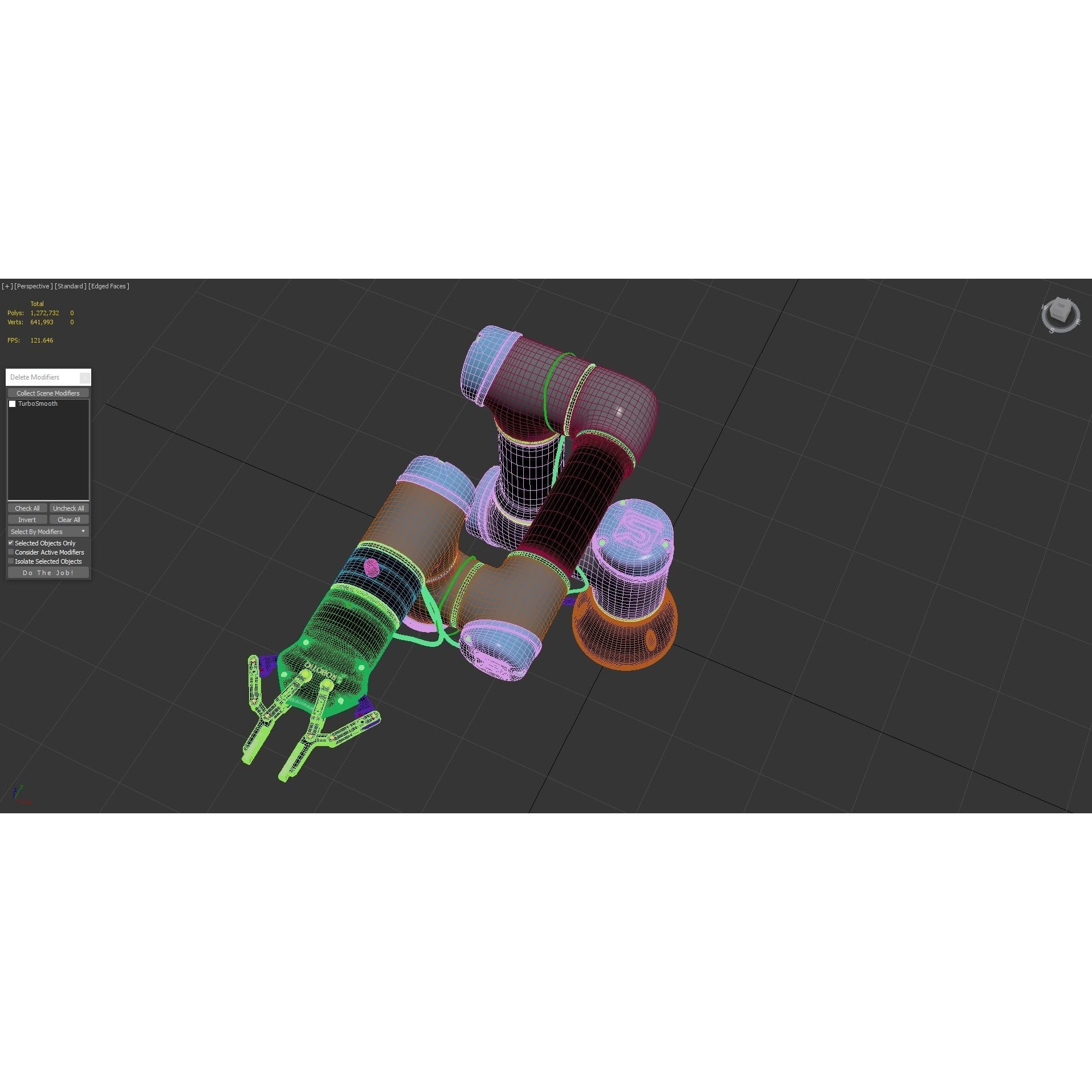 Universal Robots UR3 With Robotiq Two Finger - Game-Ready 3D Model - View 8