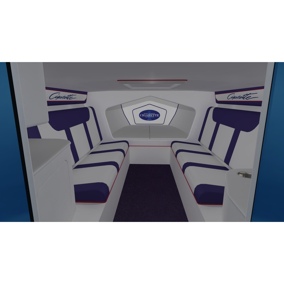 Cigarette Speedboat 3D Model – Low Poly Game Ready Asset, FBX, OBJ - View 7