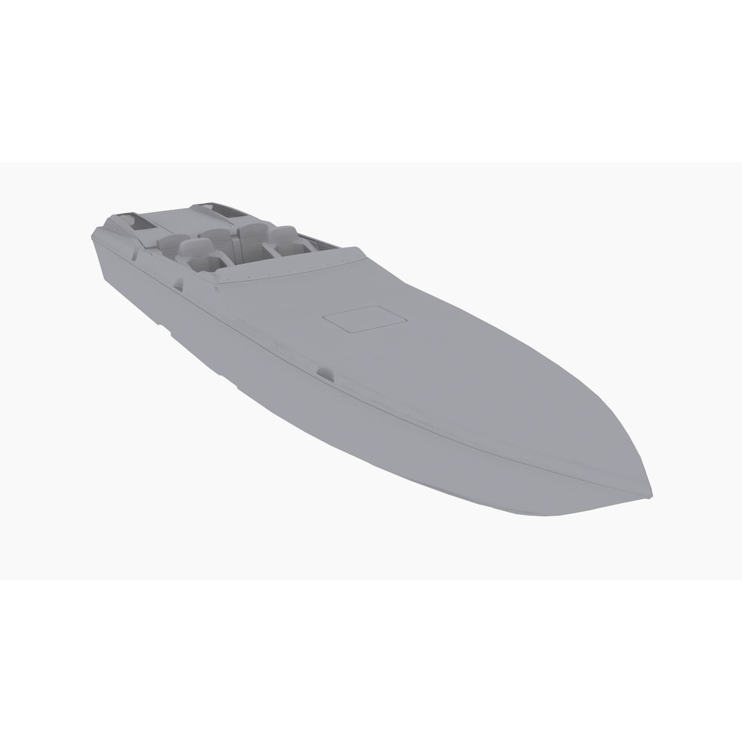 Cigarette Speedboat 3D Model – Low Poly Game Ready Asset, FBX, OBJ - View 9