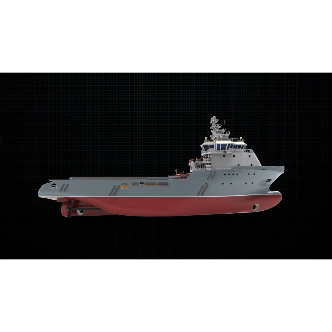 AHTS Ship 3D Model – Industrial Polygon Mesh, FBX & Blender - View 10