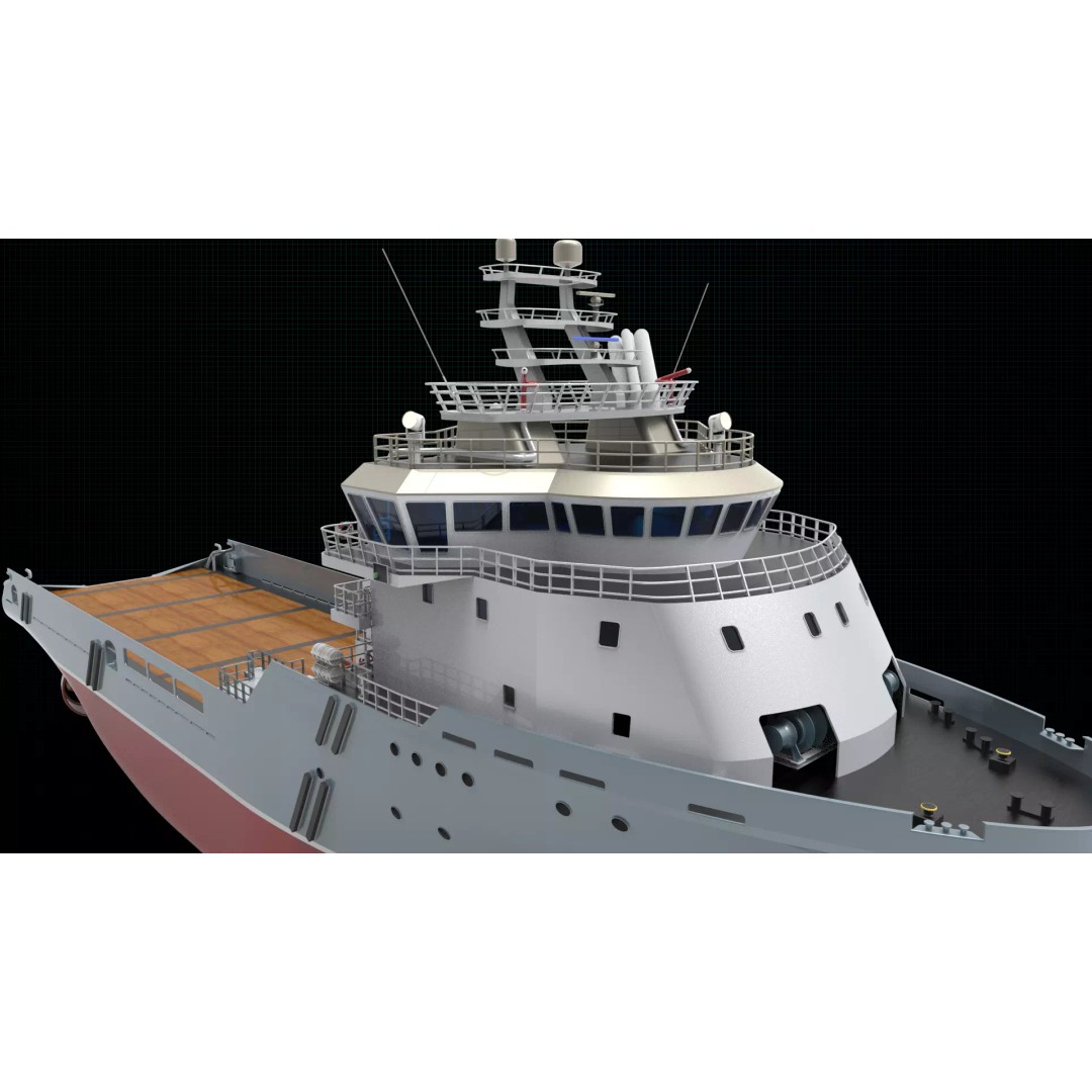 AHTS Ship 3D Model – Industrial Polygon Mesh, FBX & Blender - View 2