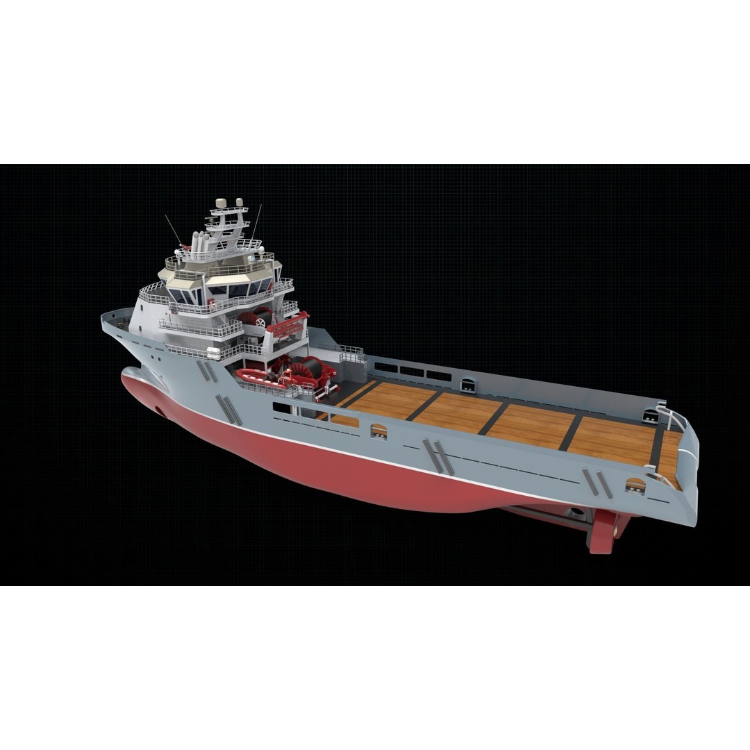 AHTS Ship 3D Model – Industrial Polygon Mesh, FBX & Blender - View 4