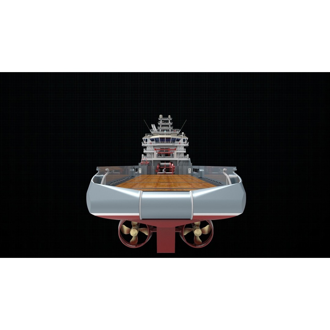 AHTS Ship 3D Model – Industrial Polygon Mesh, FBX & Blender - View 7