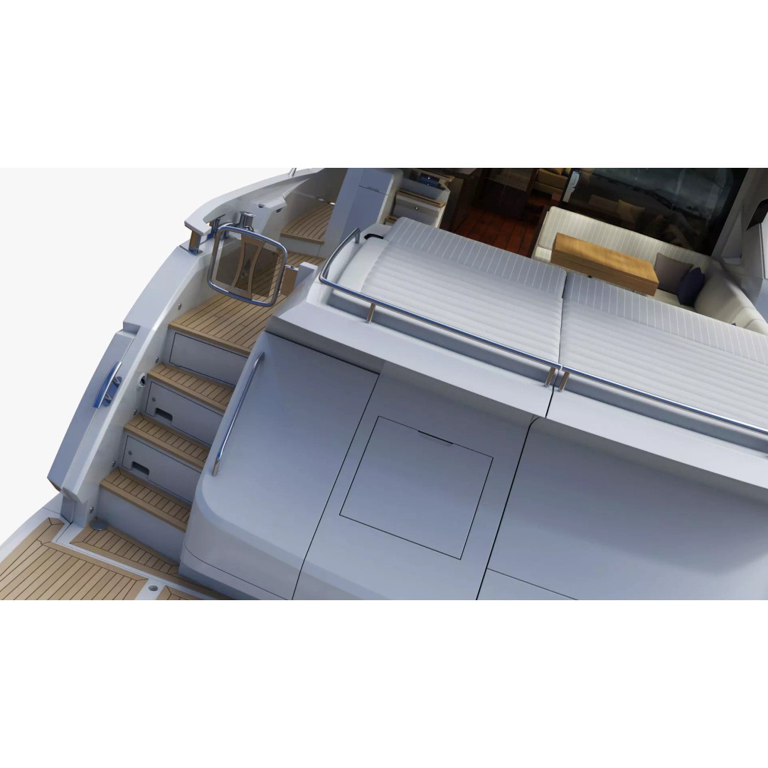 Luxury Motor Sport Yacht 3D Model – High Poly PBR Asset, FBX, OBJ - View 26