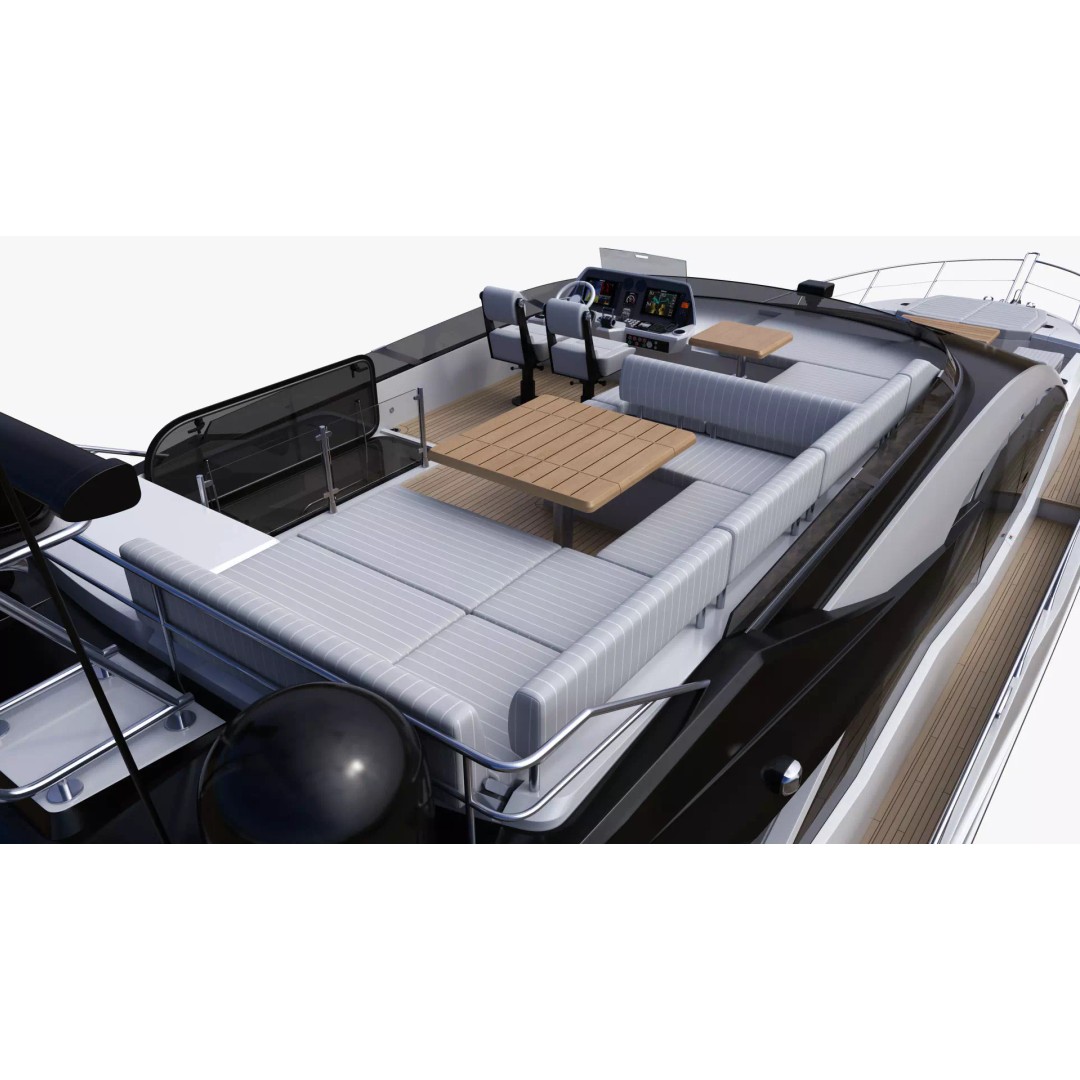 Luxury Motor Sport Yacht 3D Model – High Poly PBR Asset, FBX, OBJ - View 30