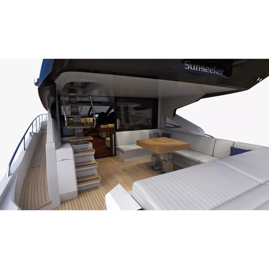 Luxury Motor Sport Yacht 3D Model – High Poly PBR Asset, FBX, OBJ - View 33