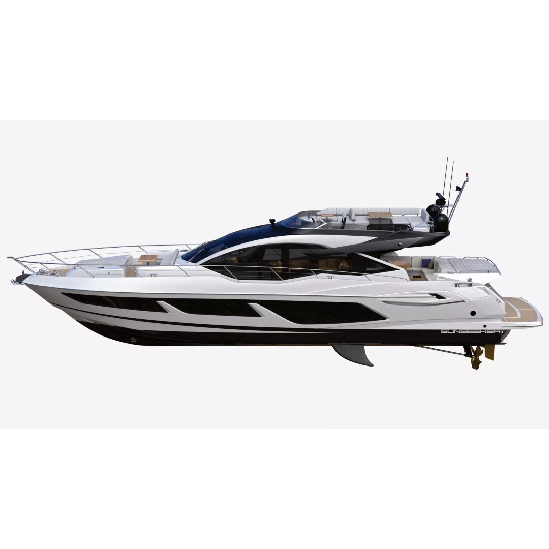 Luxury Motor Sport Yacht 3D Model – High Poly PBR Asset, FBX, OBJ - View 4