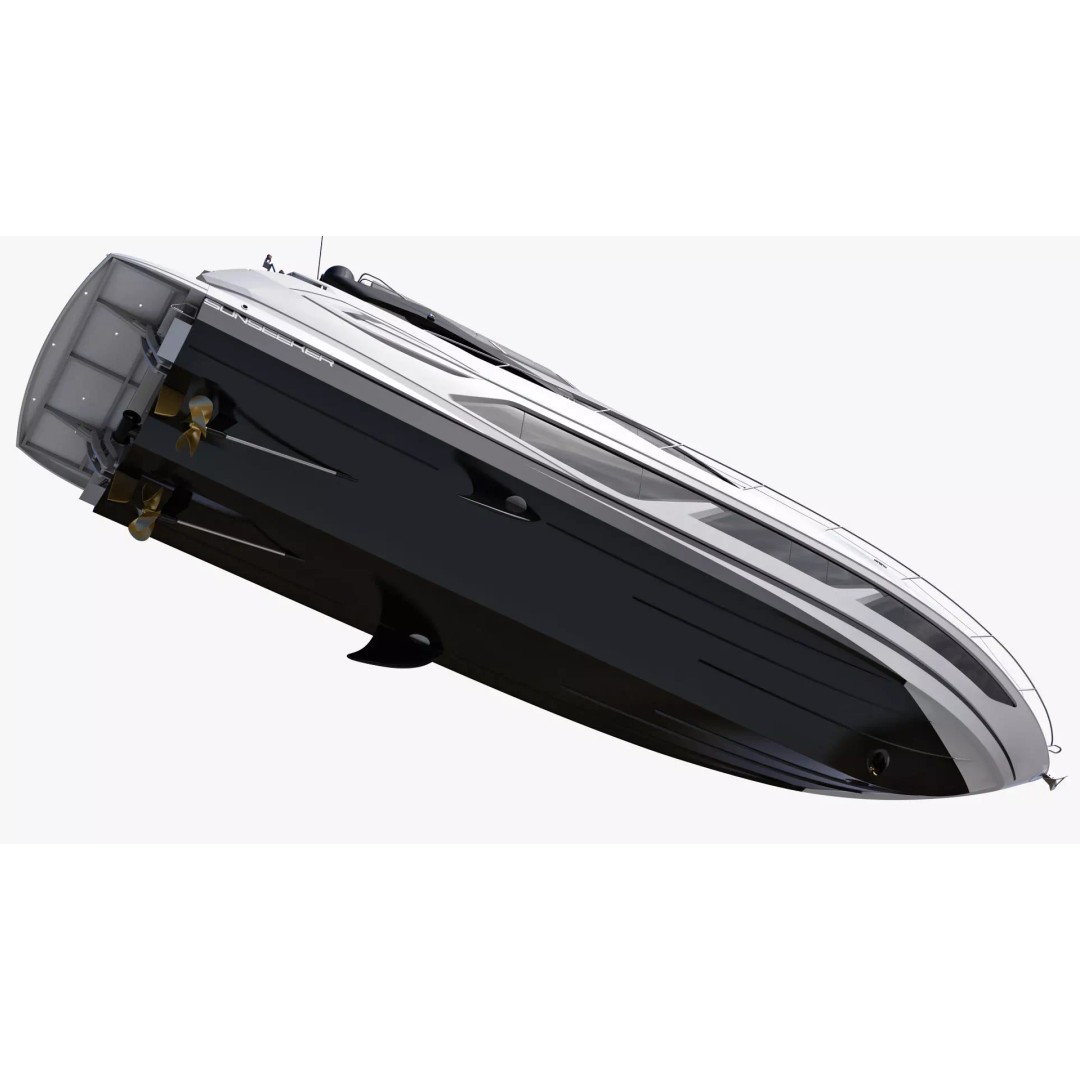 Luxury Motor Sport Yacht 3D Model – High Poly PBR Asset, FBX, OBJ - View 40