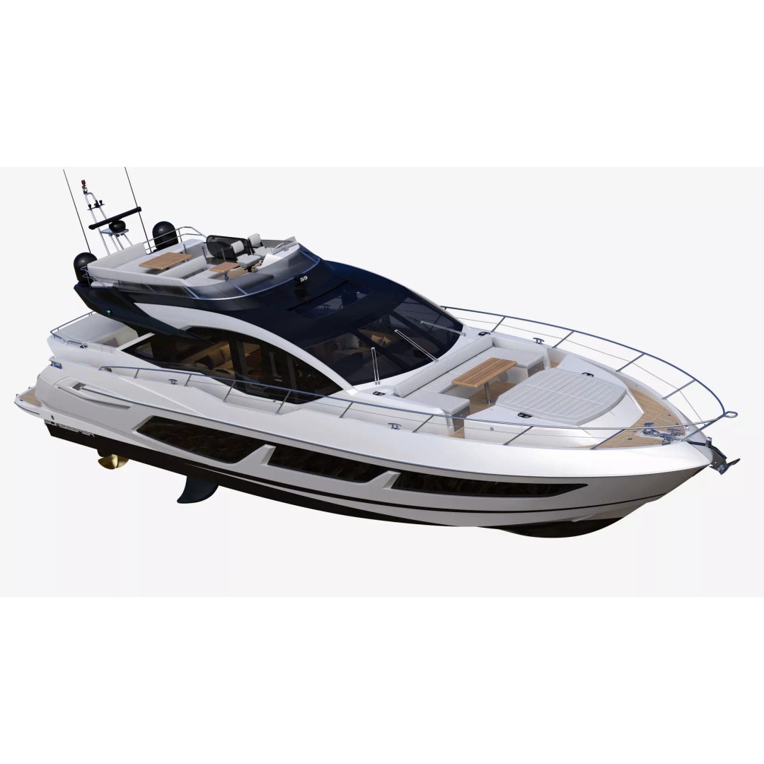 Luxury Motor Sport Yacht 3D Model – High Poly PBR Asset, FBX, OBJ - View 7