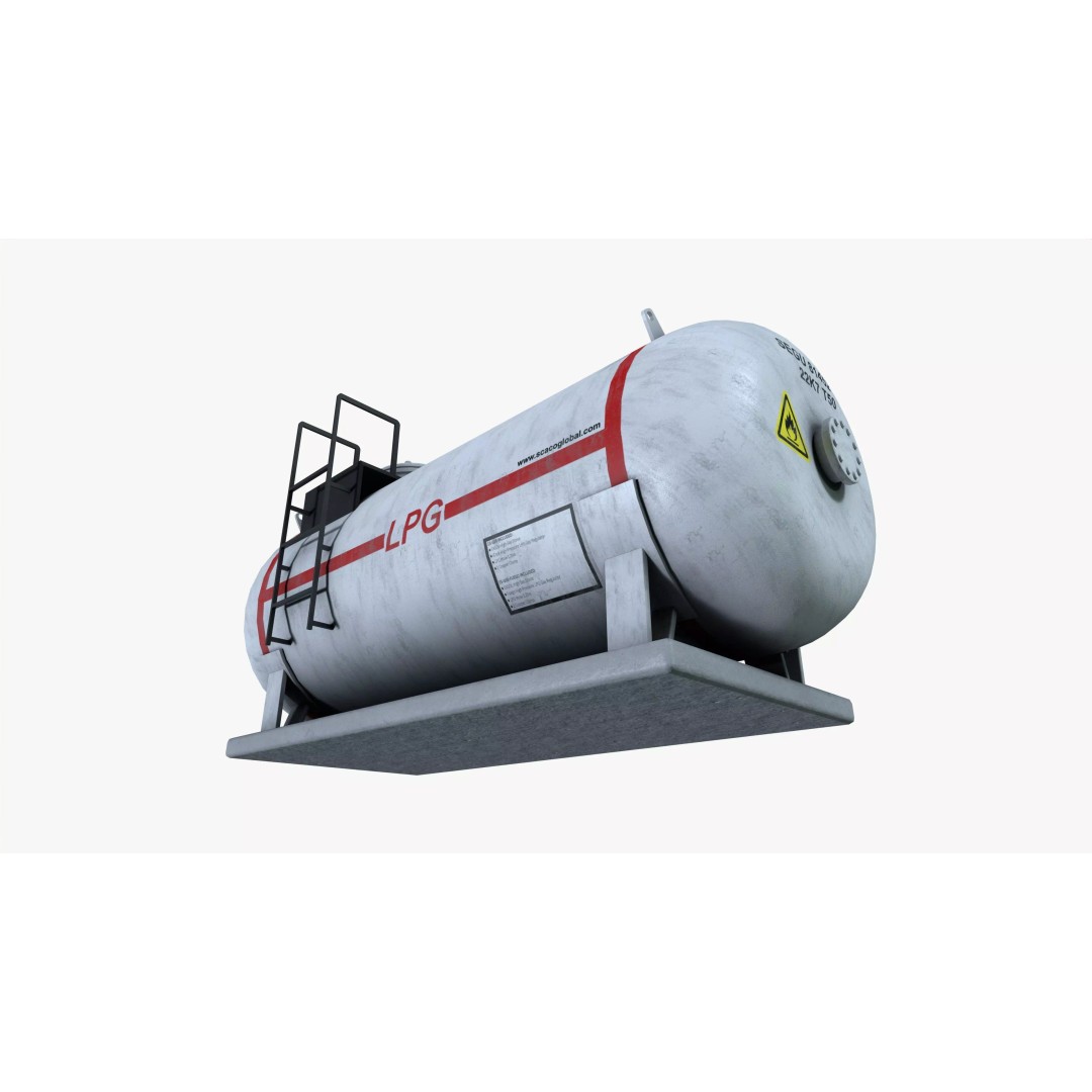LPG Gas Tank 3D Model – High Capacity PBR Asset, FBX