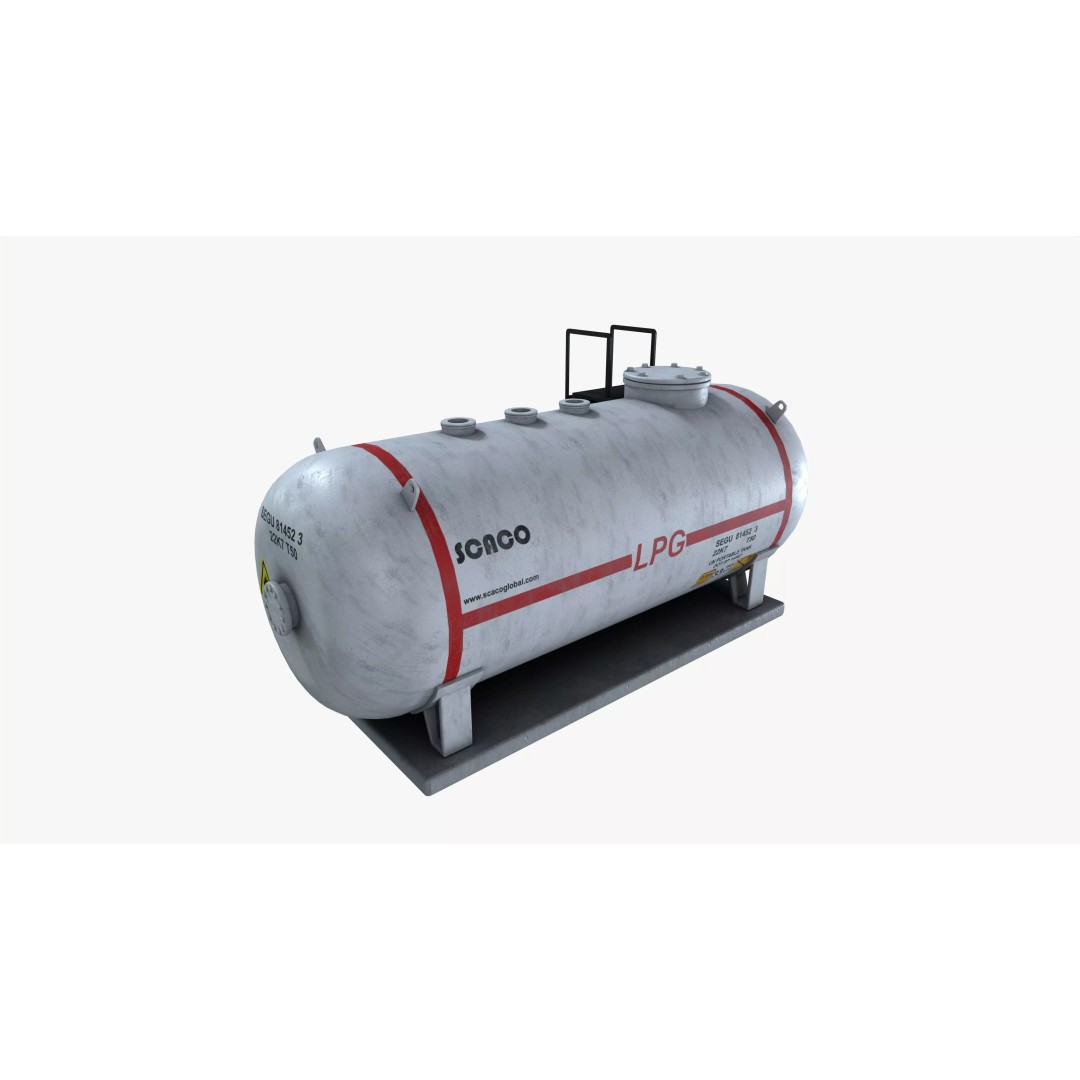 LPG Gas Tank 3D Model – High Capacity PBR Asset, FBX - View 2
