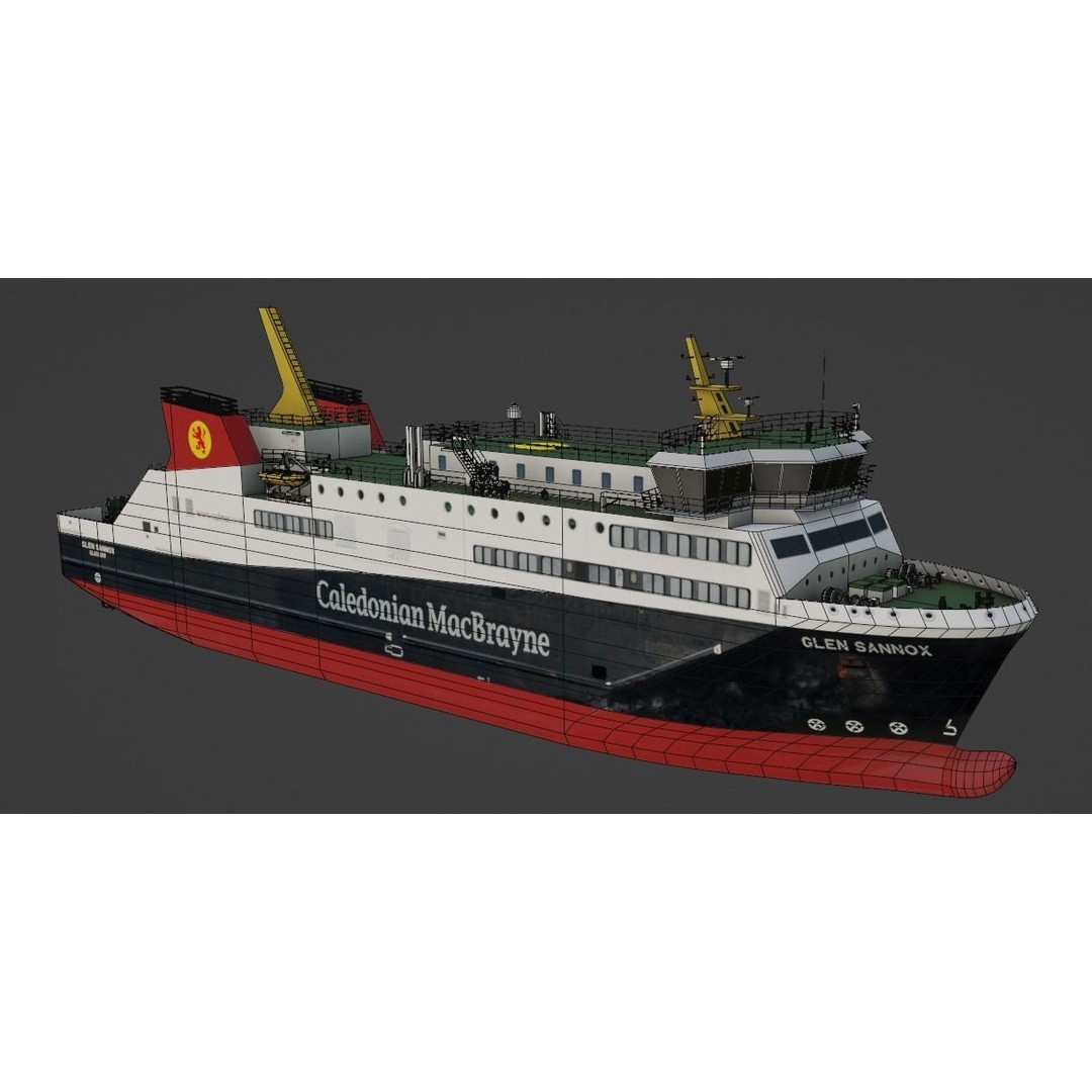 Dual-Fuel Ferry 3D Model – Low Poly Industrial Watercraft, FBX