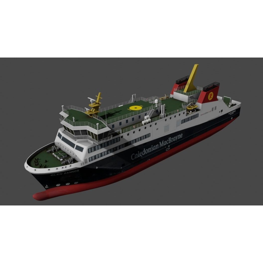 Dual-Fuel Ferry 3D Model – Low Poly Industrial Watercraft, FBX - View 12