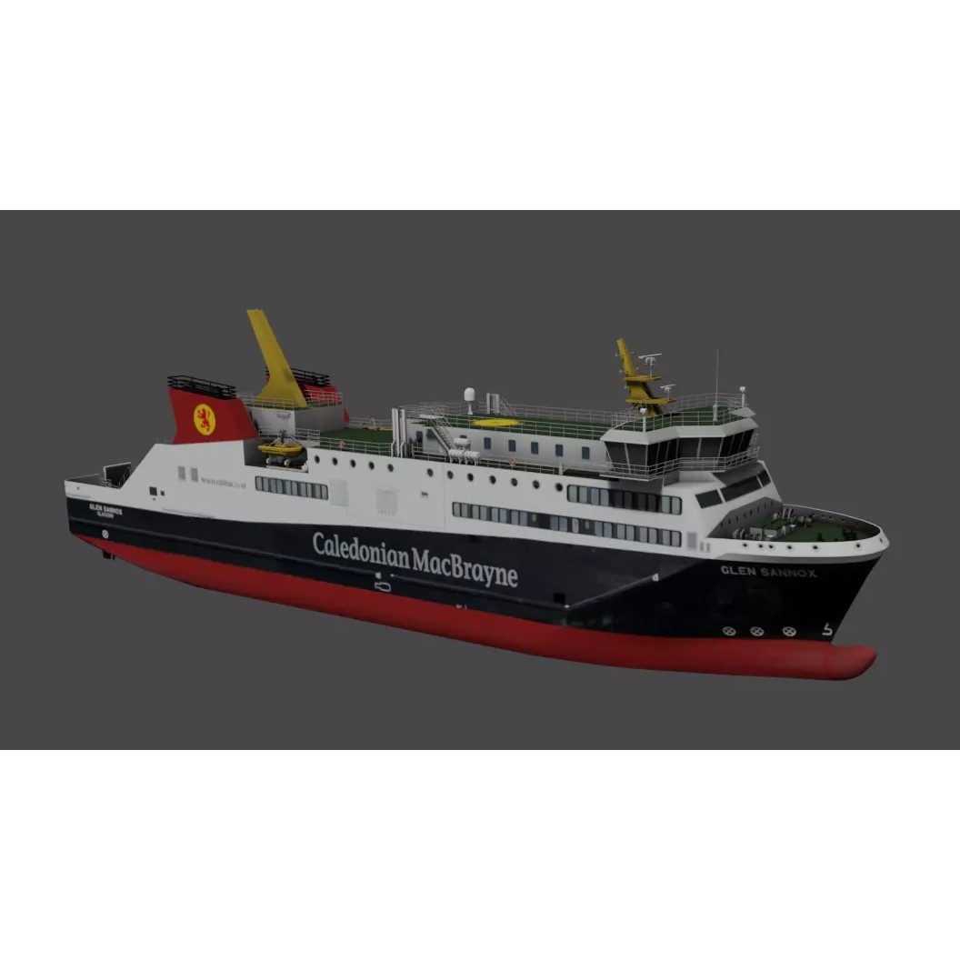Dual-Fuel Ferry 3D Model – Low Poly Industrial Watercraft, FBX - View 2