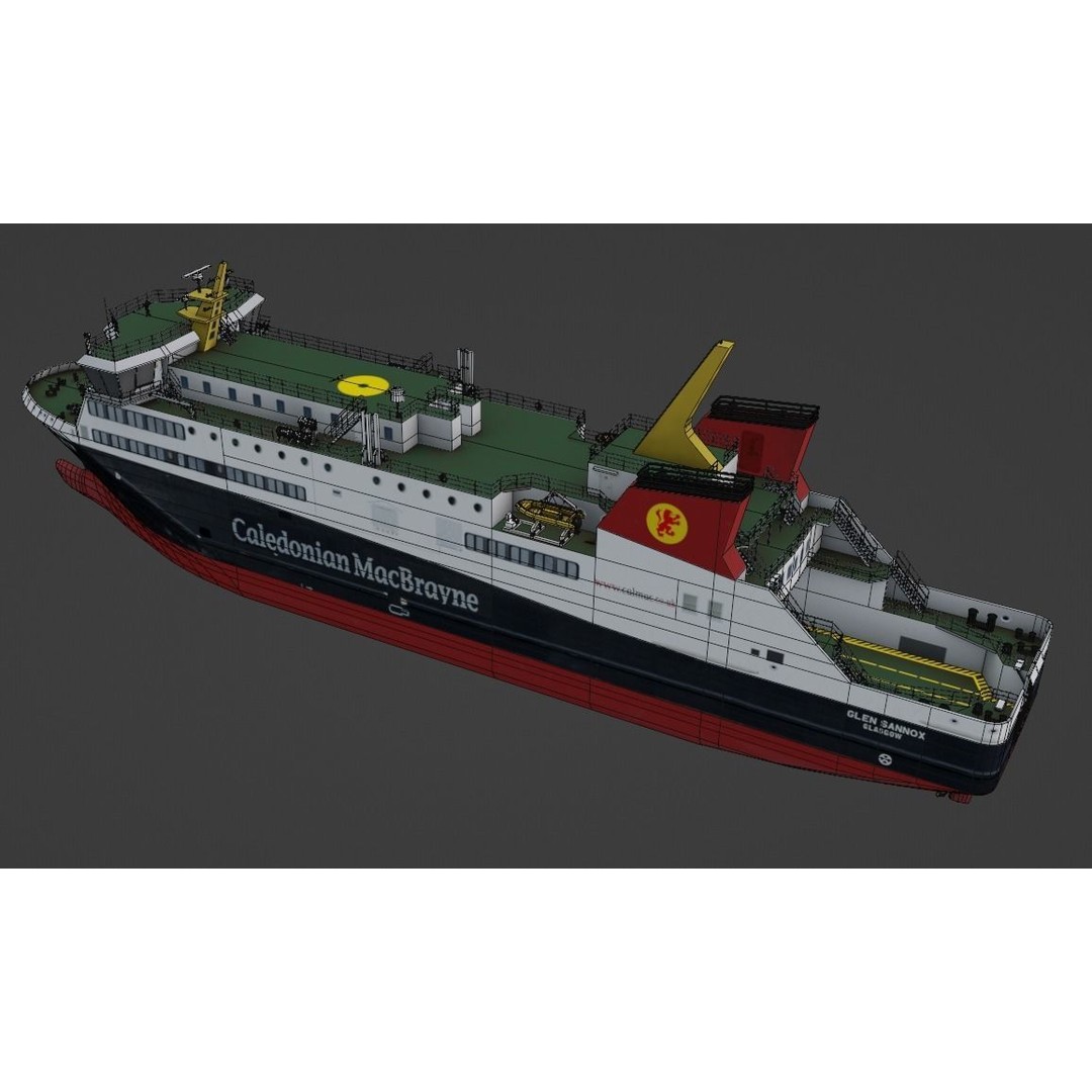 Dual-Fuel Ferry 3D Model – Low Poly Industrial Watercraft, FBX - View 3