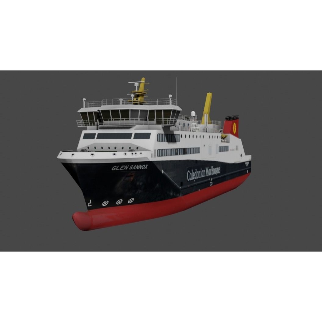 Dual-Fuel Ferry 3D Model – Low Poly Industrial Watercraft, FBX - View 4