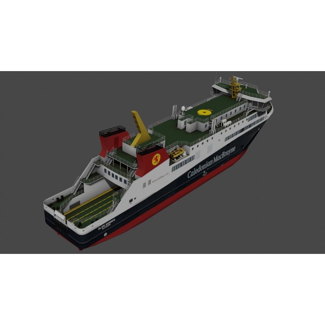 Dual-Fuel Ferry 3D Model – Low Poly Industrial Watercraft, FBX - View 6