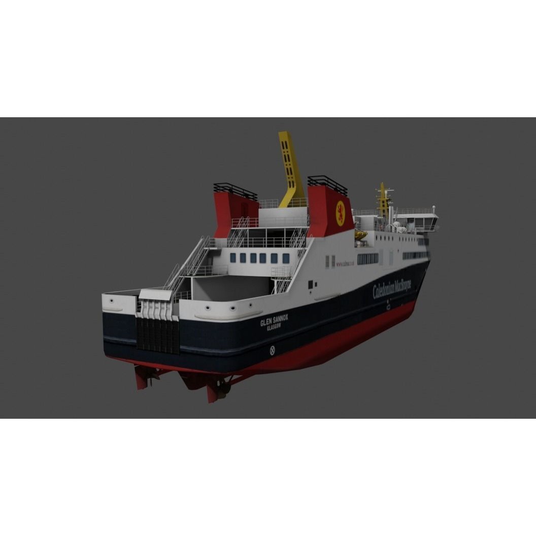 Dual-Fuel Ferry 3D Model – Low Poly Industrial Watercraft, FBX - View 7