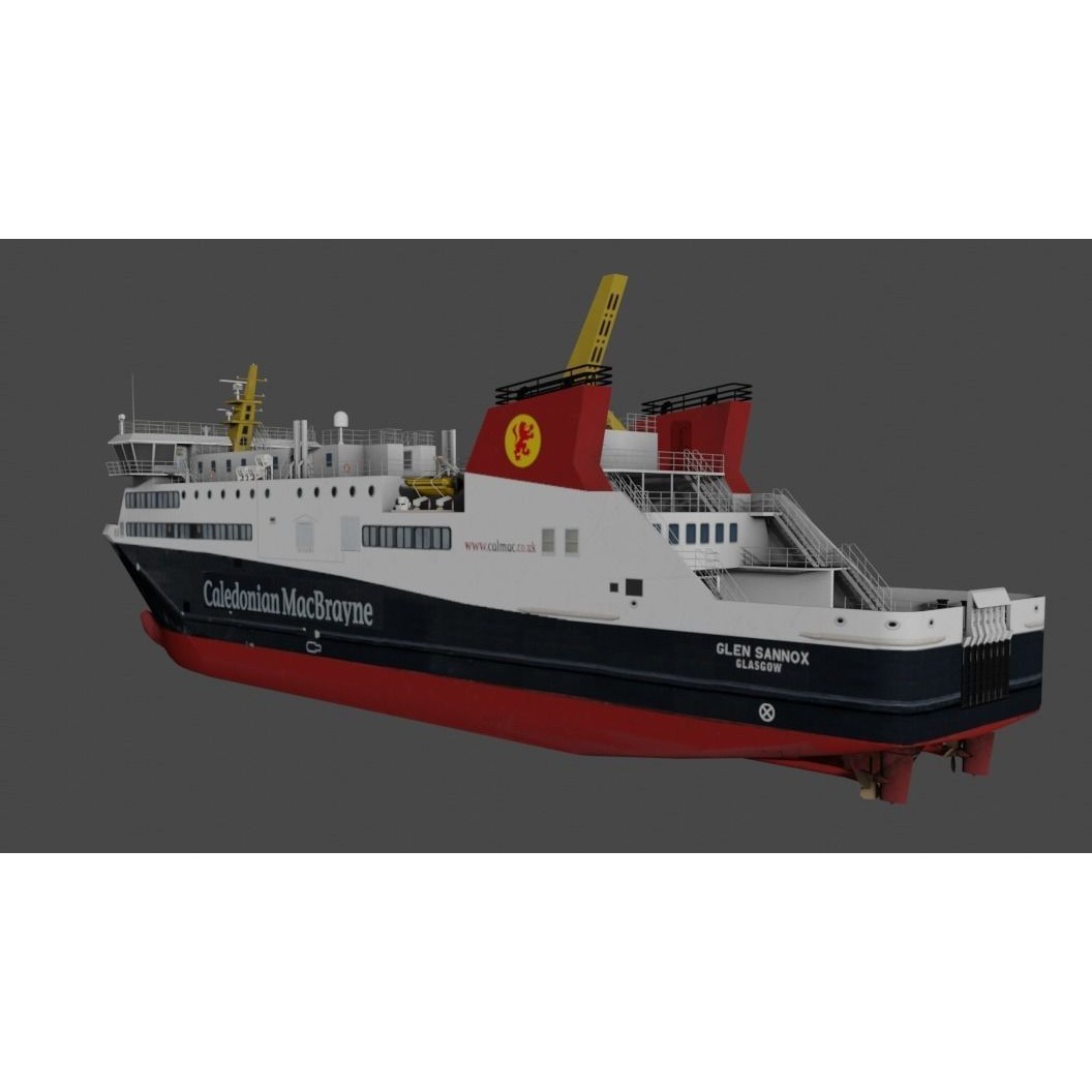 Dual-Fuel Ferry 3D Model – Low Poly Industrial Watercraft, FBX - View 8