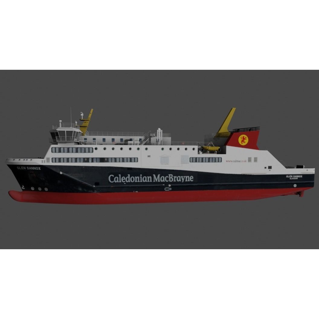 Dual-Fuel Ferry 3D Model – Low Poly Industrial Watercraft, FBX - View 9
