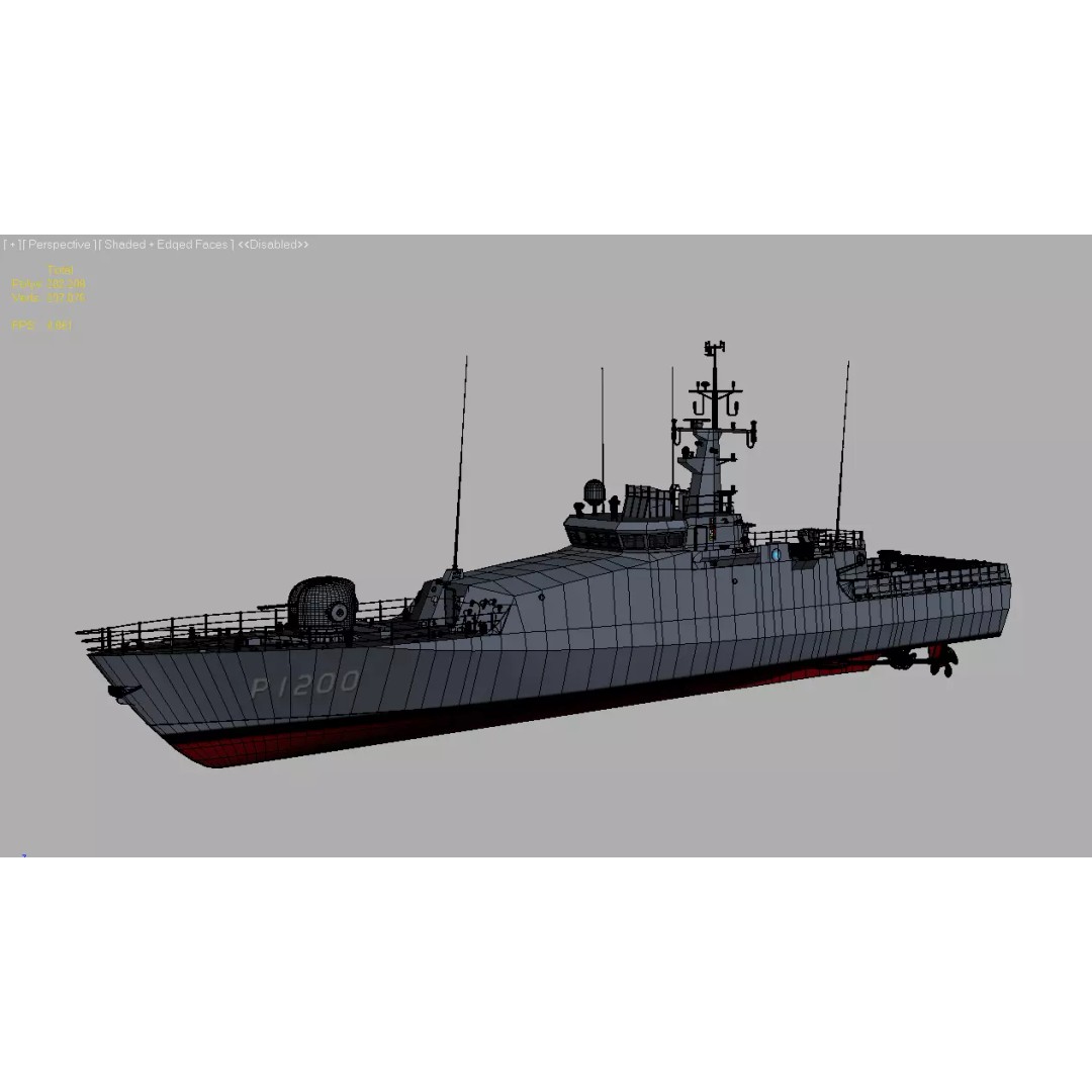 Turkish Tuzla Class Patrol Boat 3D Model – Moderate Detail, FBX & OBJ