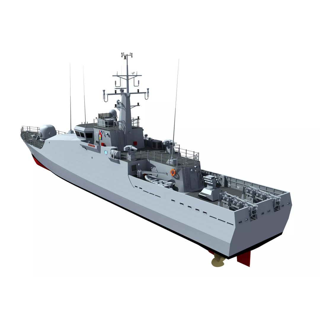 Turkish Tuzla Class Patrol Boat 3D Model – Moderate Detail, FBX & OBJ - View 12