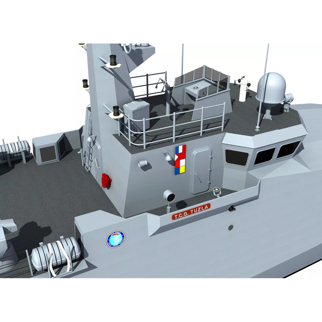 Turkish Tuzla Class Patrol Boat 3D Model – Moderate Detail, FBX & OBJ - View 8