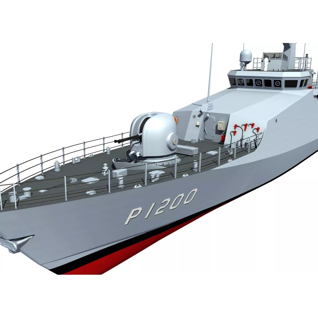 Turkish Tuzla Class Patrol Boat 3D Model – Moderate Detail, FBX & OBJ - View 9