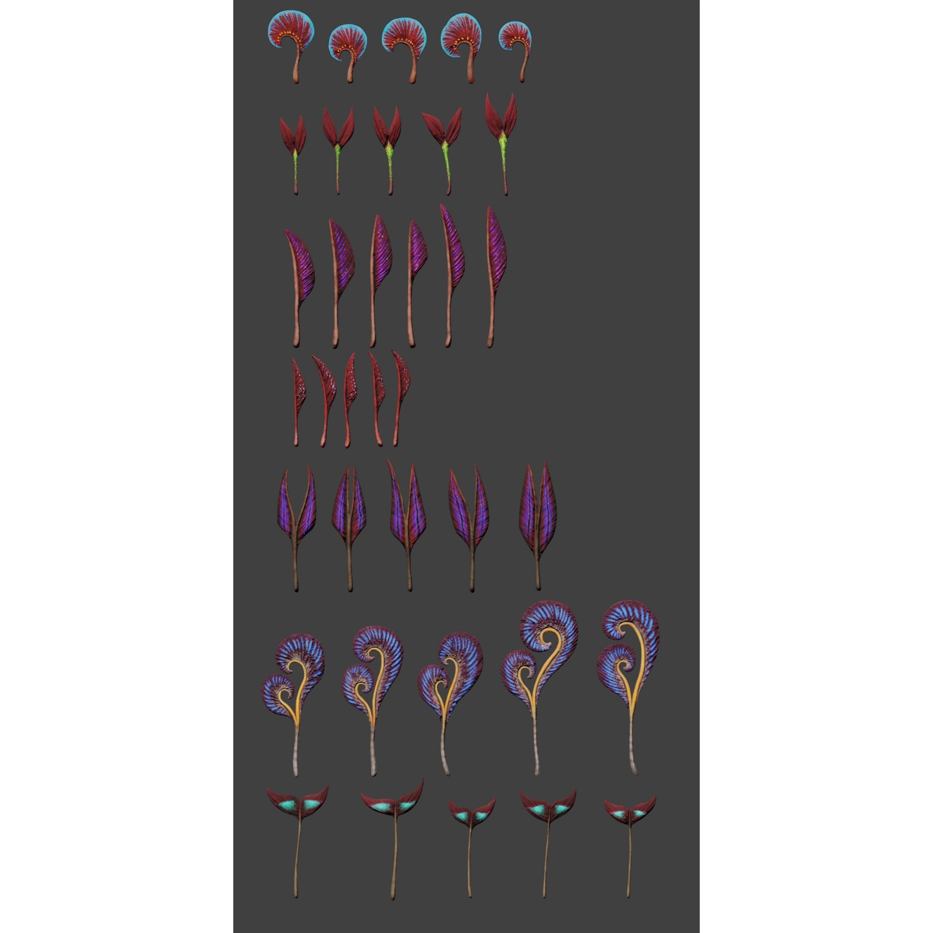 Glowing Alien Herbs - Low-Poly 3D Model - View 3